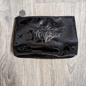 Kat Von D Vegan Patent Leather Glitter Holographic Black Make Up Bag